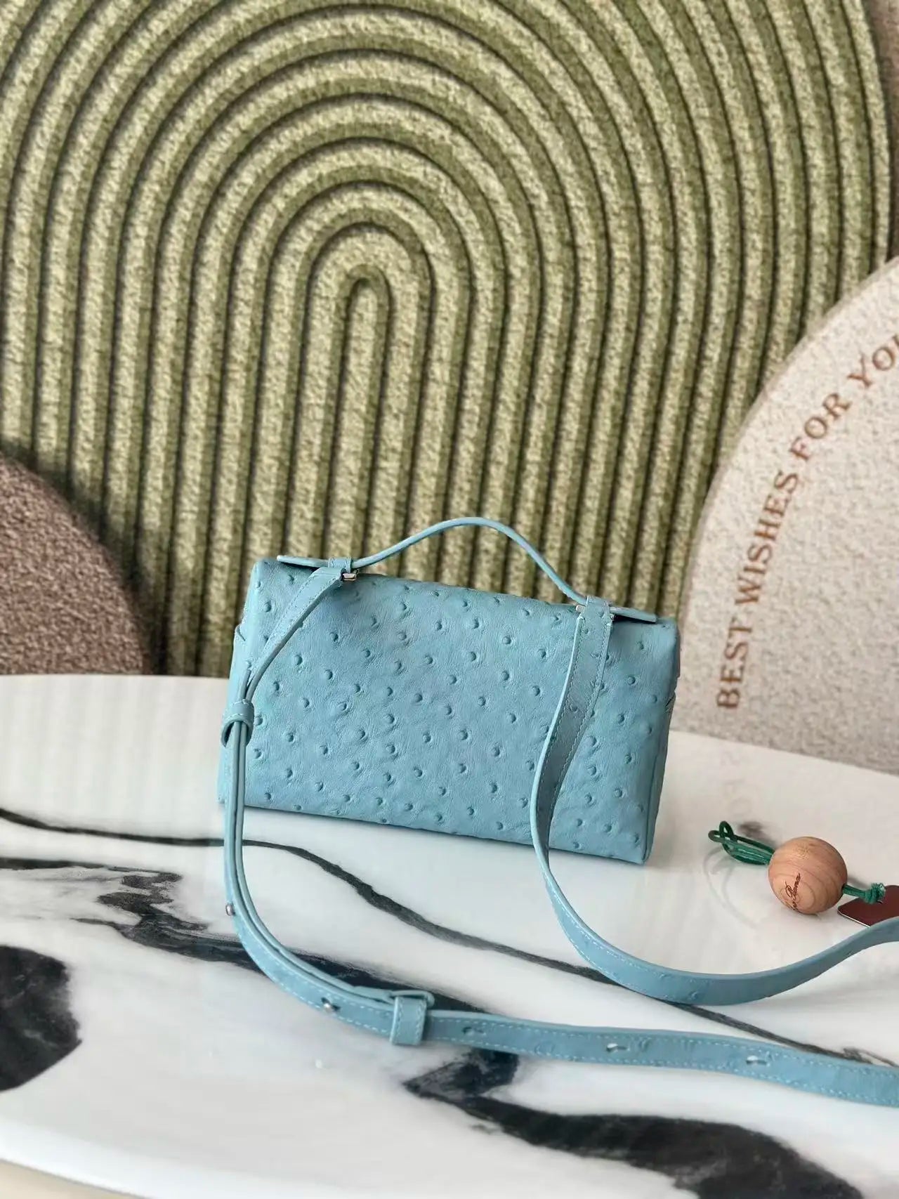 Classic Women's Handbag, Shoulder Bag, Cosmetic Bag, Ostrich Look, Quality Choice