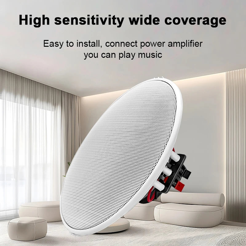 SUMWEE 8 Ohm Full Range Stereo Sound Passive Ceiling Speakers Home Theater Background Music Audio System 5 Inch In Wall Speakers