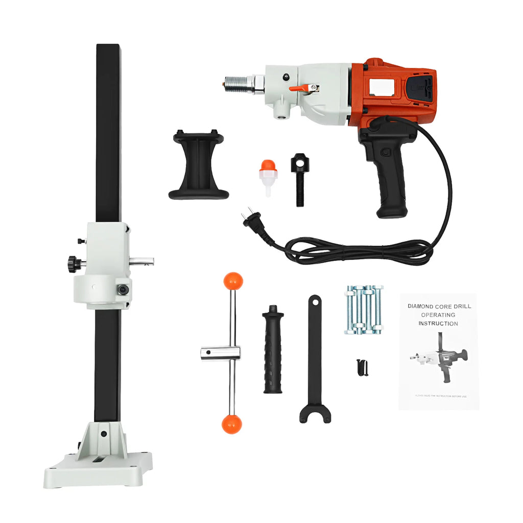 2200W 1200RPM Diamond Core Drilling Machine oncrete Drill Rig Stand Industrial Electric Core Drilling Machine Wet and Dry Use
