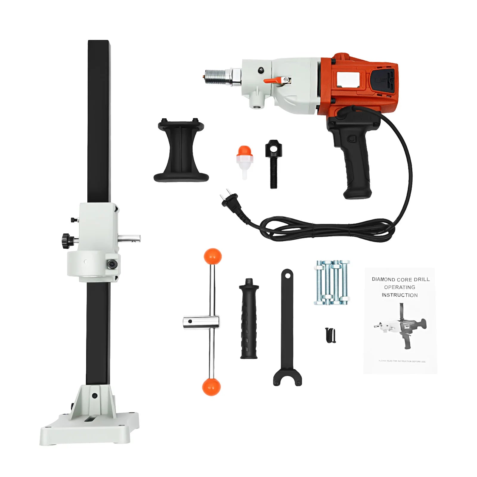 2200W 1200RPM Diamond Core Drilling Machine oncrete Drill Rig Stand Industrial Electric Core Drilling Machine Wet and Dry Use