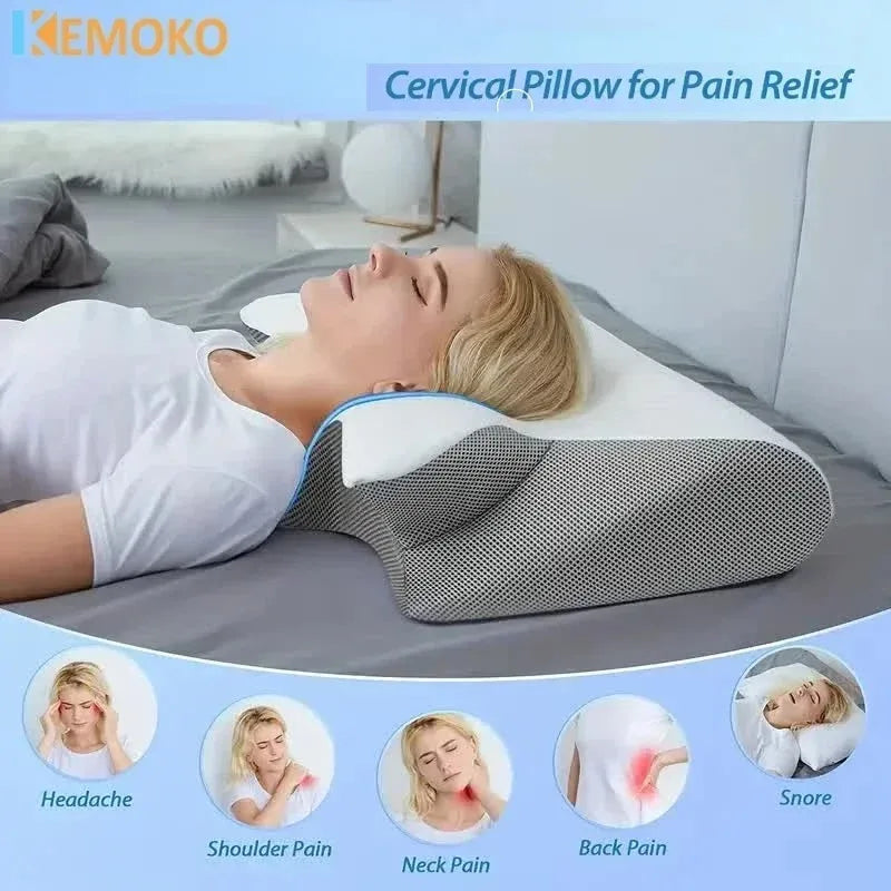 Memory Foam Butterfly Neck Pillow for Cervical Spine and Neck Support Relaxation Treatment Tidesmit