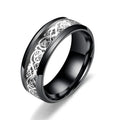 Smart Health Ring - 8mm Stainless Steel Biometric Fitness Tracker Black Silver Tidesmit