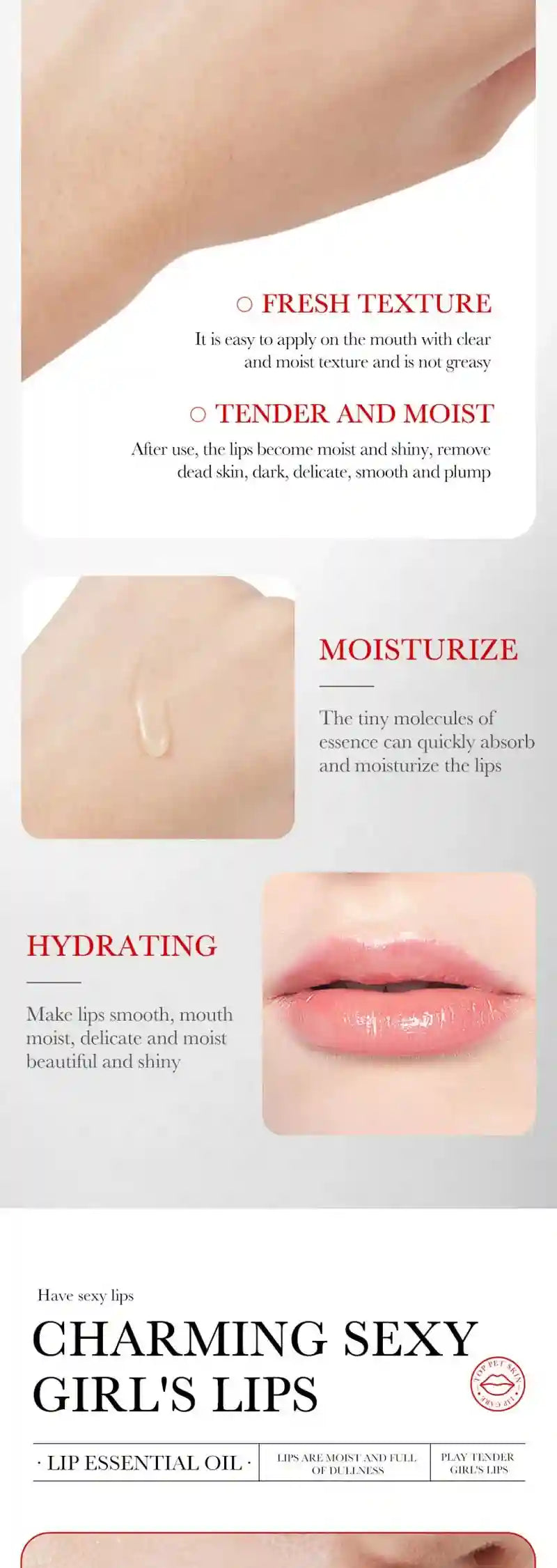 Lip Plumping Serum with Hyaluronic Acid - Hydrating Lip Care Treatment Lip Care Tidesmit
