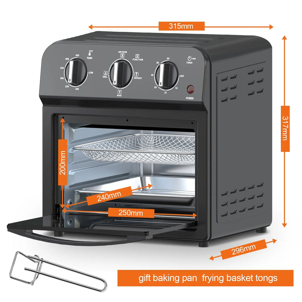 Family Size Air Fryer Toaster Oven Combo,13QT,360° Hot Air Circulation for Healthy Oil-Free Cooking, Multifunctional Convection Contertop Oven, Adjustable Time & Temp Control