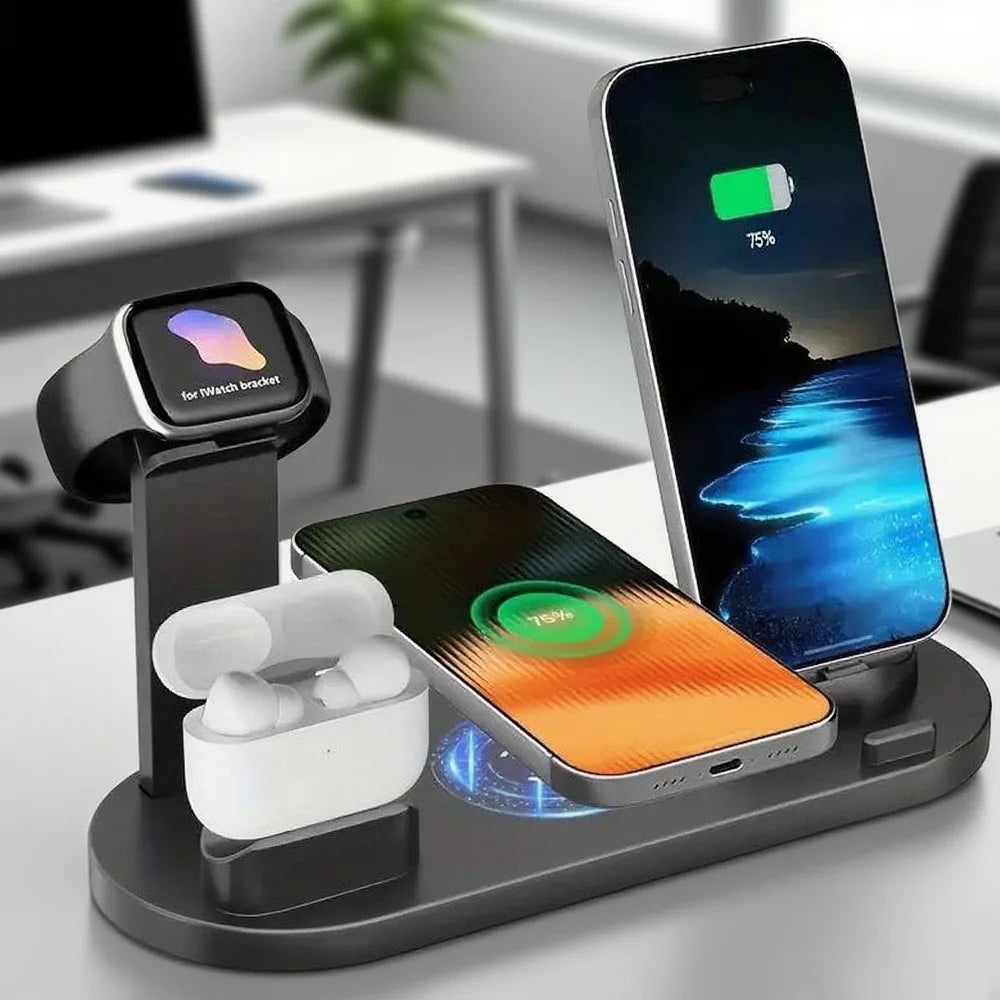 Wireless Charging Station for iPhone & AirPods | Qi Certified Fast Pad Tidesmit