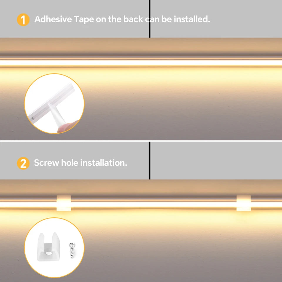 24V COB LED Neon Light Strip No Dark Spot Waterproof  Flexible Silicone Rope Light With Touch Dimmer Switch For Home Wall Decor