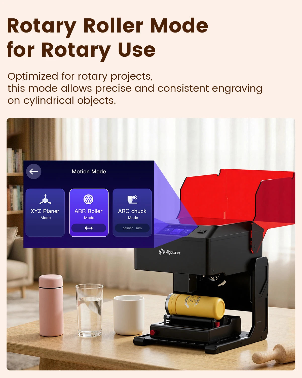 AlgoLaser 3W 5W 10W Portable Desktop DIY Woodworking Tools Laser Engraver Cutter Machine 3.5"Touchscreen Handwriting/Draw Portable For DIY Gift Making 100x100mm Work Area Plug & Play Design