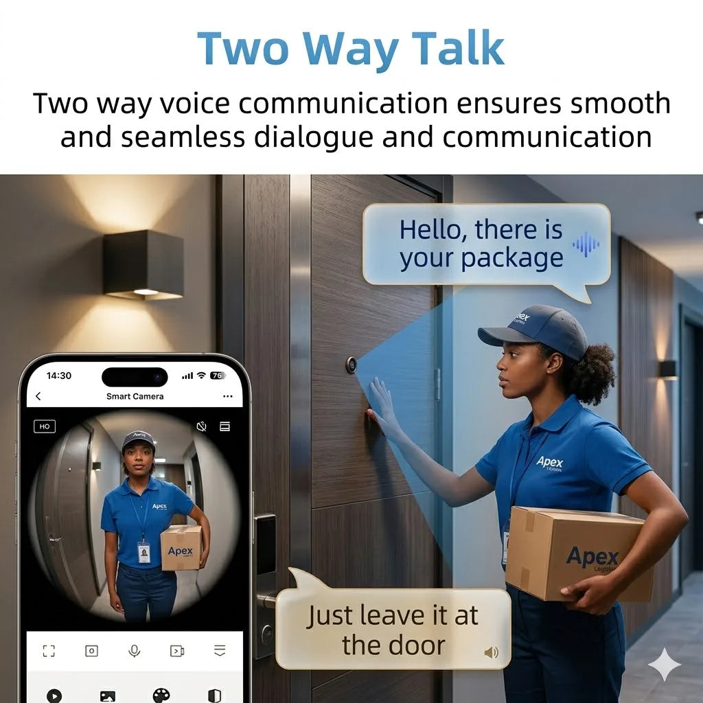 ZEMNIO 3MP 2K HD Smart Peephole Camera, 170° WiFi Video Doorbell, Two-Way/Motion, ICSee/XMEye App, 2.4G, Power Opt. EU/US/UK/AU