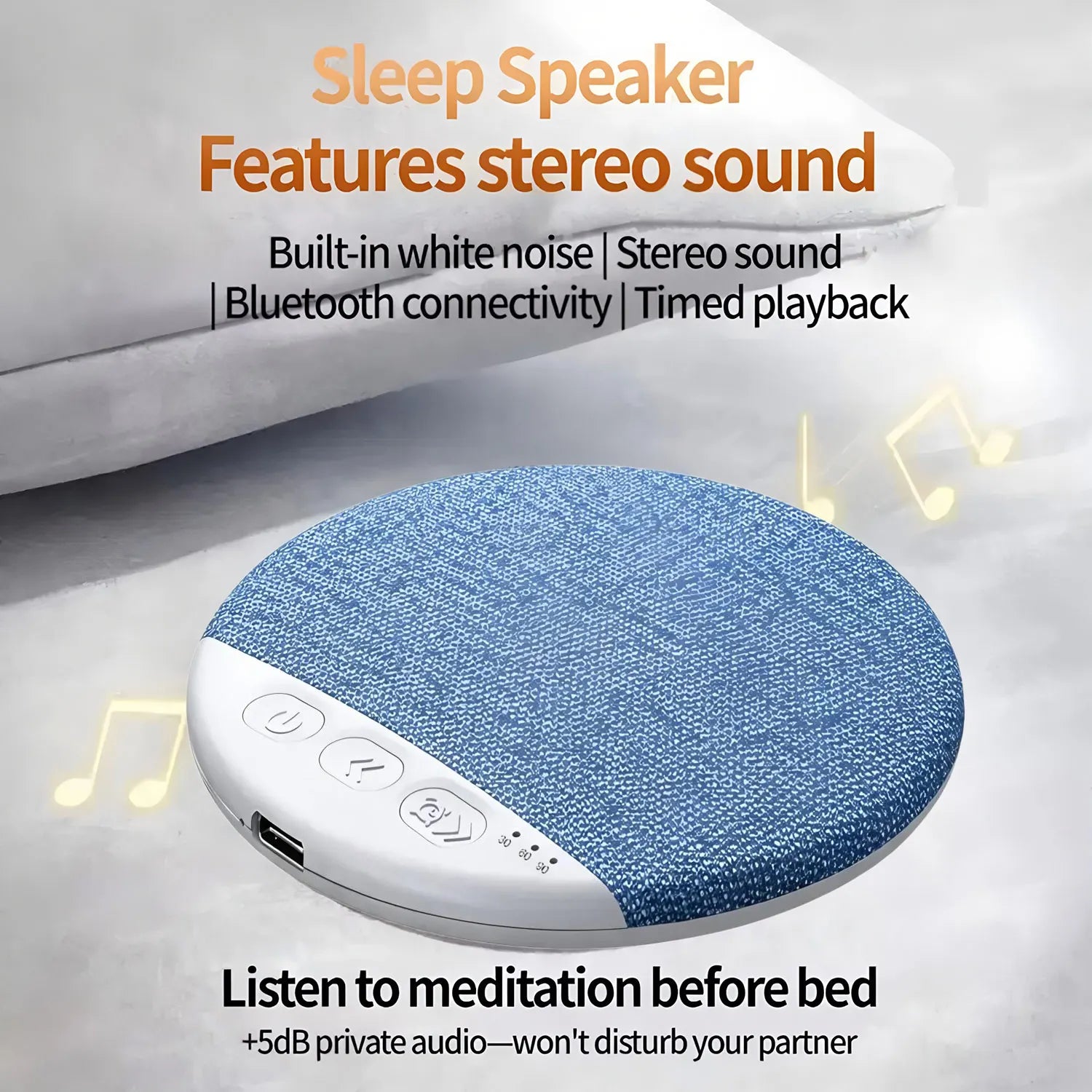 Bedroom Pillow Speaker For Sleeping Multi-functional Bluetooth Music Audio With White Noise Immersive Sleep Perfect GIft