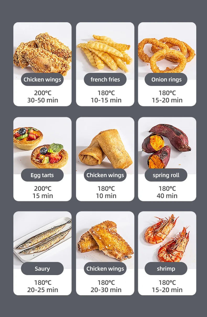 Hot Sales Air Fryer 7L Oil-free Air Fryer 360°Baking Convection Oven Air Fryers For Chicken Wings Fries Chips Healthy Cooker