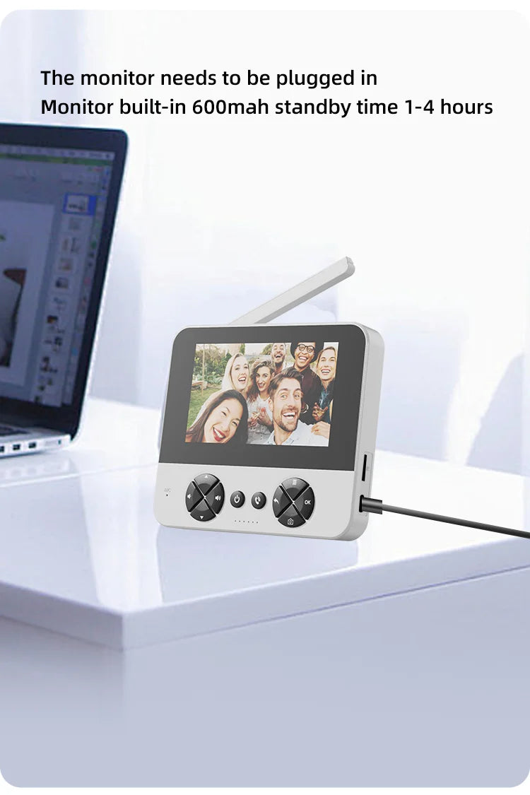 4.3 "visual electronic doorbell 100-degree wide-angle ultra-long standby infrared night vision intelligent cat eye monitoring