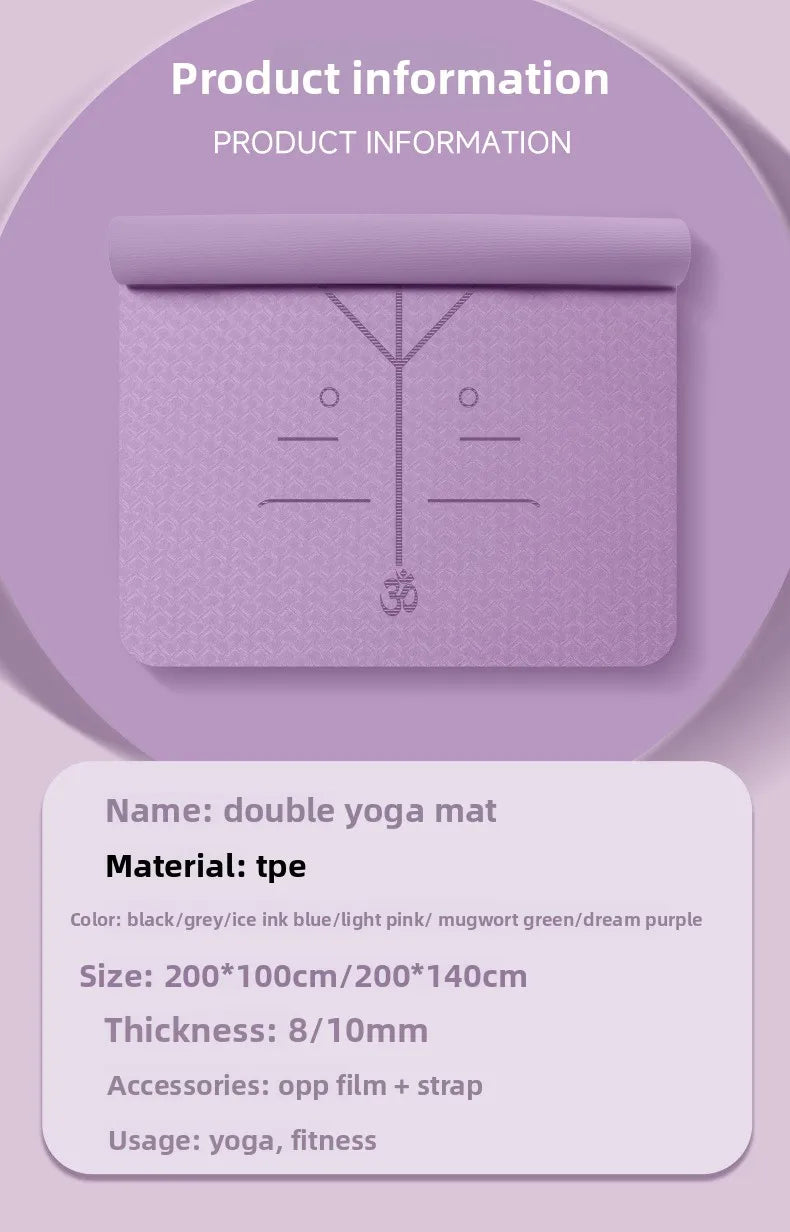 New Able Large Double Yoga Mat Thickened 12mm Widened Mat Parent-child Family Fitness Dancing Sound Insulation