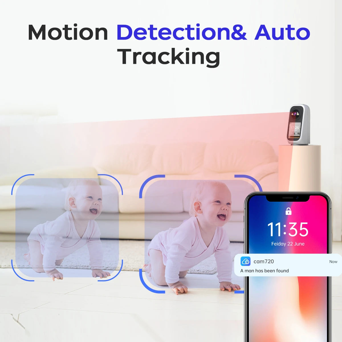 JOOAN 3MP PTZ 5G Wifi Camera HD 2.8” Touch Screen Baby Monitor Color Night Two Way Audio Wireless Smart Home Security Camera