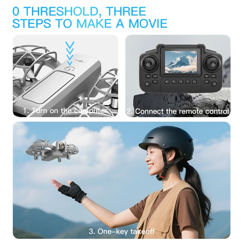 Mini Camera Drone - Optical Flow Control & Foldable Design Tidesmit