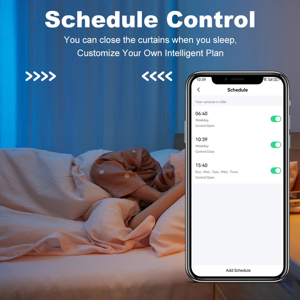 Smart Curtain Motor WiFi Zigbee Silent Electric Track - Tidesmit Tidesmit