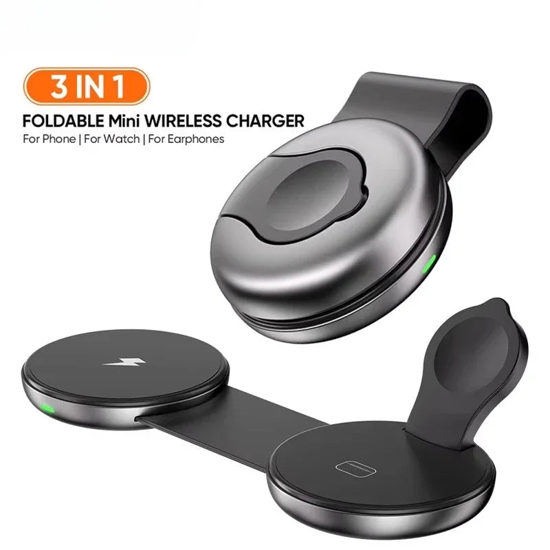 3-in-1 Wireless Charger for iPhone, AirPods, and Apple Watch - Qi Certified Tidesmit
