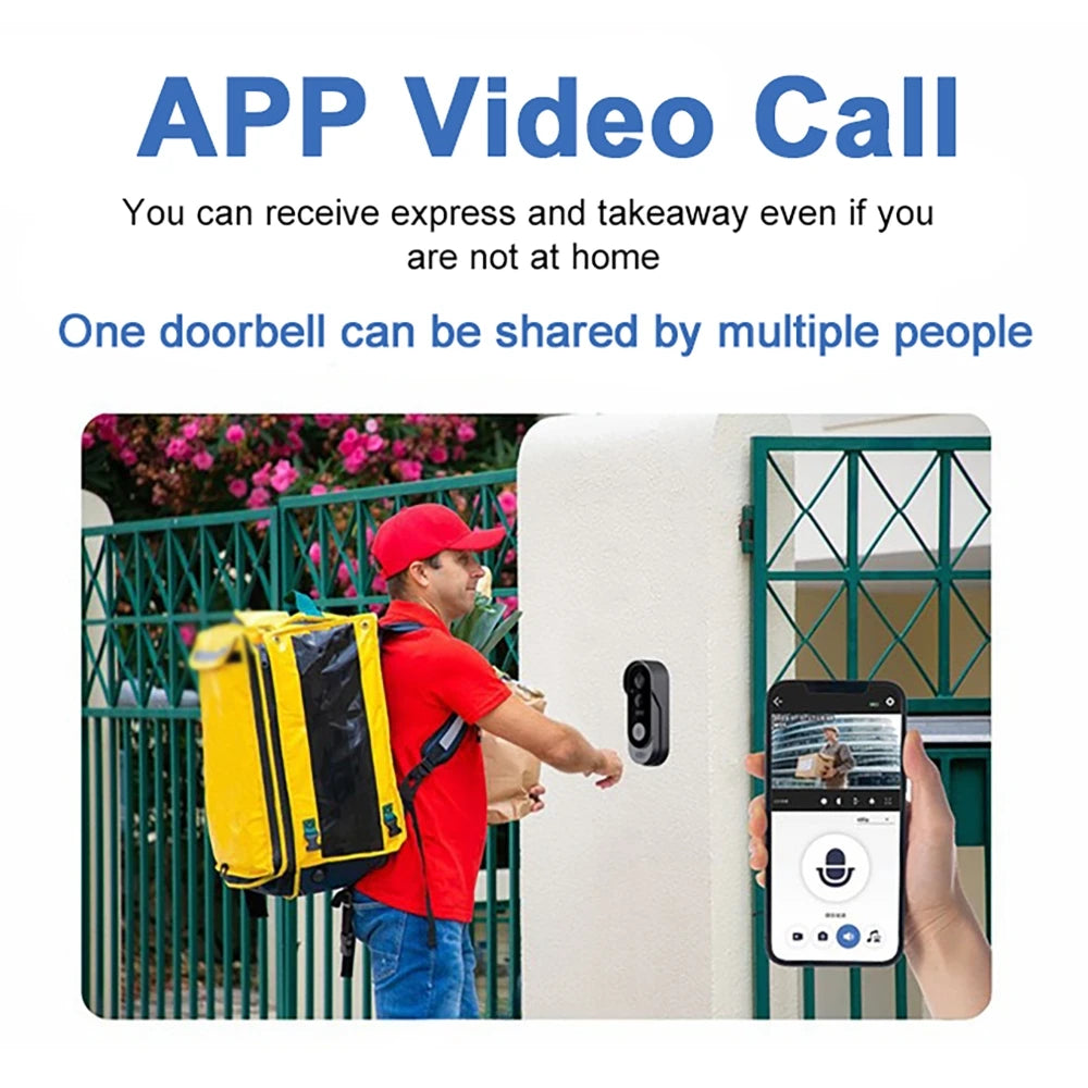 Wireless Smart Doorbell with Video Intercom WIFI App Remote Control High Definition Night Vision Surveillance Video Monitor
