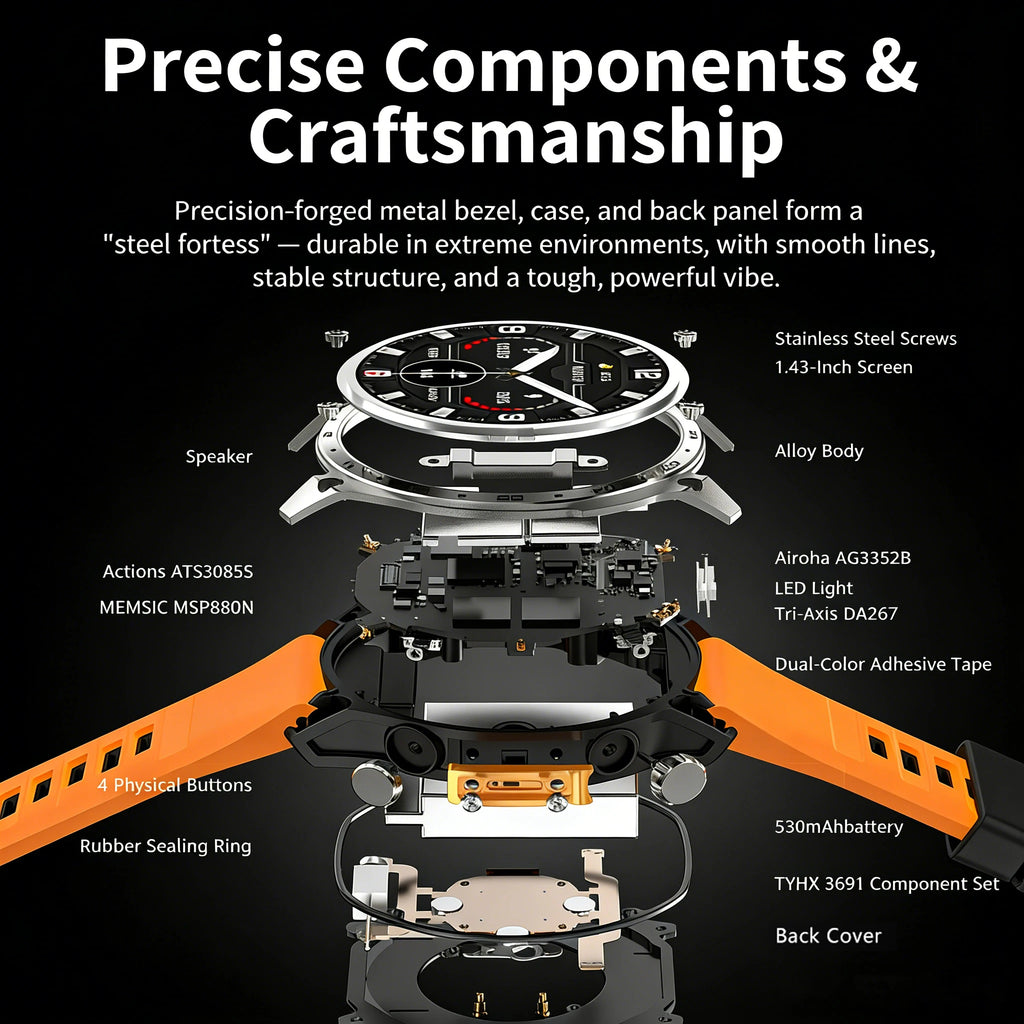 2026 HD300 Pro GPS Smart Watch for Outdoor Sports Offline Map 5.4Bluetooth Call Waterproof Health Travel Diving Smartwatch