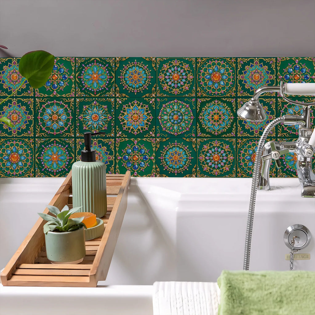 12 /24pcs Mosaic Tile Stickers Crystal PE Backsplash Tile for Kitchen Peel and Stick Self Adhesive Tiles Decal for Kitchen Bath