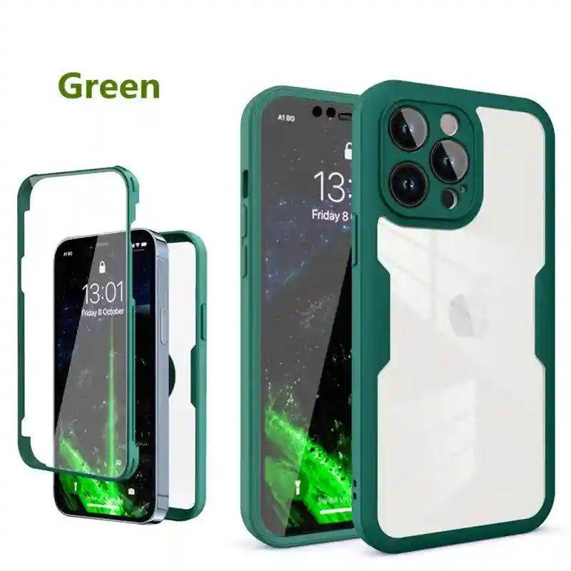 iPhone 16 Pro Full Body Shockproof Clear Case with Screen Protector Tidesmit