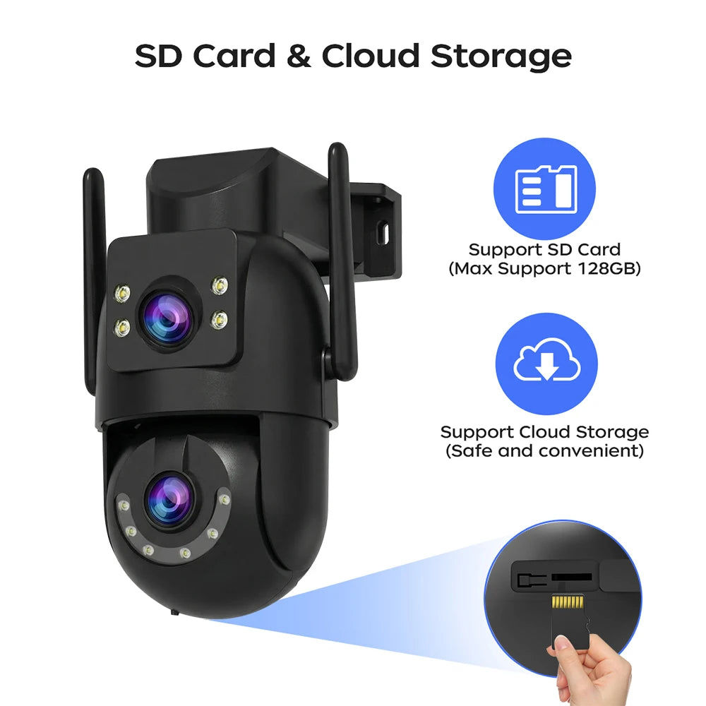 Jooah 4K 8MP Outdoor Surveillance Camera Dual Lens 5G Wifi IP Camera HD Full Color Night Vision CCTV Video Home Security Cameras