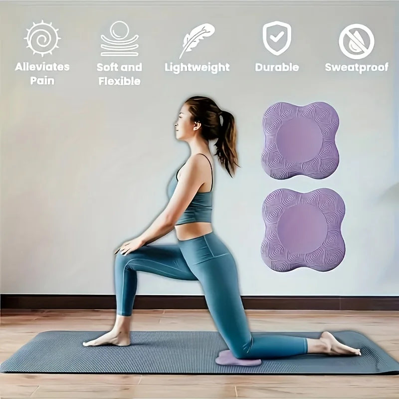 2pcs Thick Non-Slip Yoga Knee Pads for Hard Floor, Pilates & Workout, Joint Support for Squats/Planks/Prayers Exercise Mat