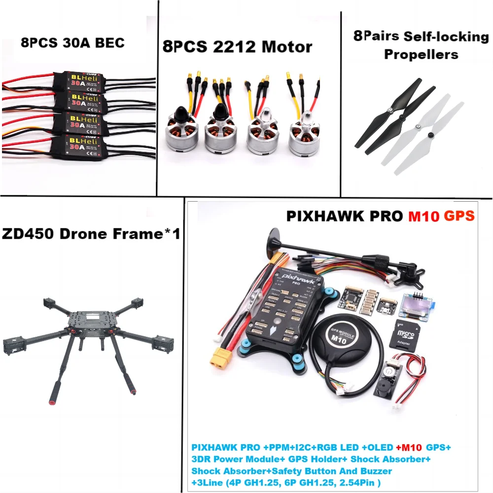 F450 GPS Quadcopter Drone Kit with Ardupilot and M10 Precision Tracking High package M10 Tidesmit