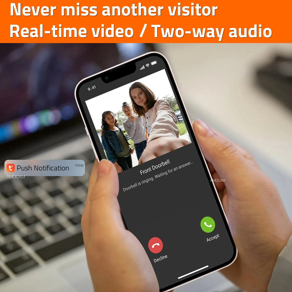 1080P 10.1 Inch Touch Screen Wifi Video Doorbell, Smart Home Video Intercom 32G Card Rceord Kit Works with Tuya ID Unlcok 4-Wire