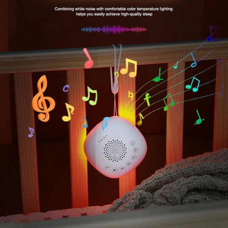 White Noise Machine Portable Baby Sleep Machine Soothing Sounds Sleep Therapy Sound Monitor Generator for Babies Adult Relax