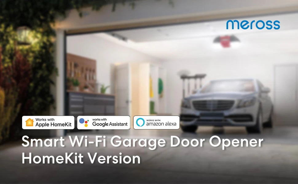 Meross HomeKit Smart WiFi Garage Door Opener, Works with Apple HomeKit, Siri, CarPlay, Alexa, Google Assistant and SmartThings