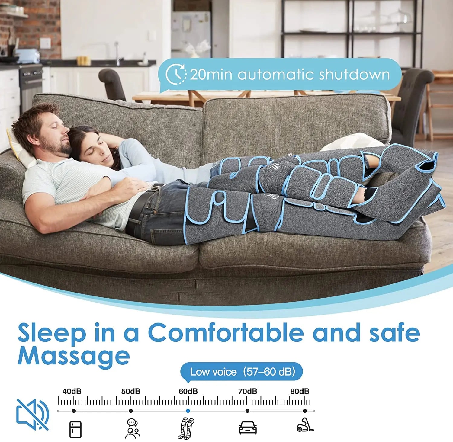 Leg Air Compression Massager with Heat Therapy for Circulation Relief Body Shaping Massage Equipment Tidesmit