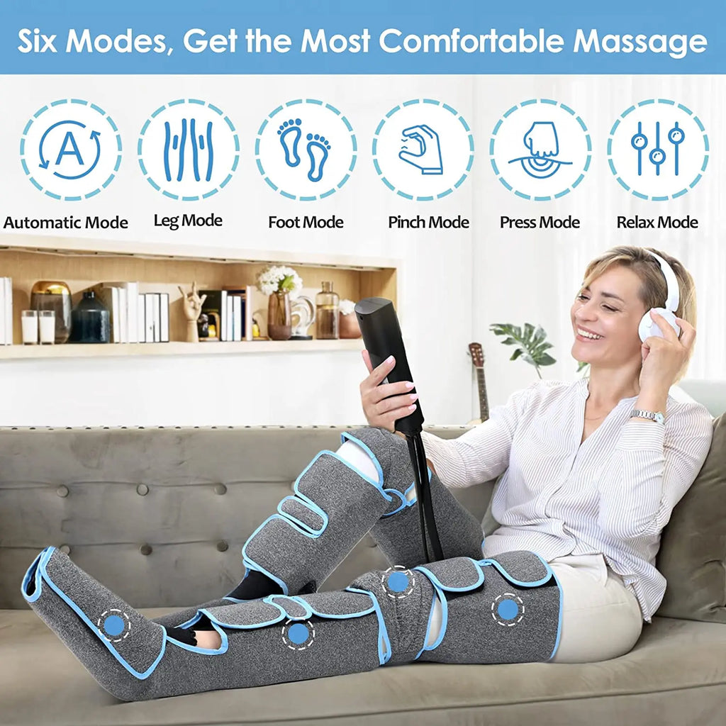 Leg Air Compression Massager with Heat Therapy for Circulation Relief Body Shaping Massage Equipment Tidesmit
