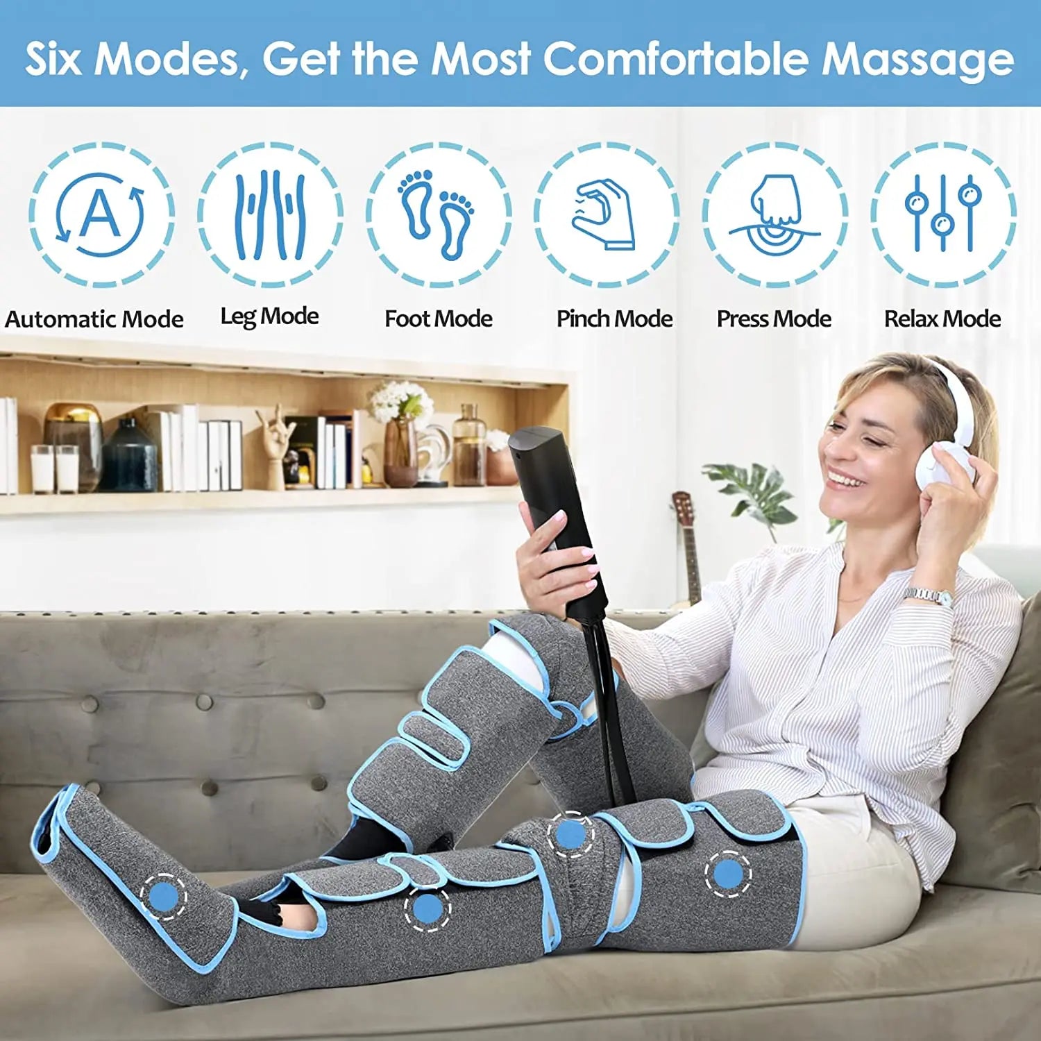 Leg Air Compression Massager with Heat Therapy for Circulation Relief Body Shaping Massage Equipment Tidesmit