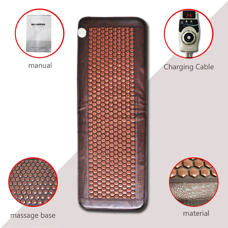 Infrared Heated Jade Massage Mat | Pro Deep Tissue Relief Pad Massage Cushion Tidesmit
