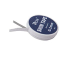 White shim tape roll labeled 0.1mm thickness, 10m length with loose tape ends