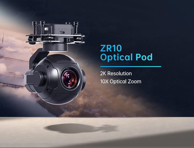 ZR10 2K 30X Zoom Gimbal Camera 3-Axis Stabilizer for UAV Professional Drones Tidesmit