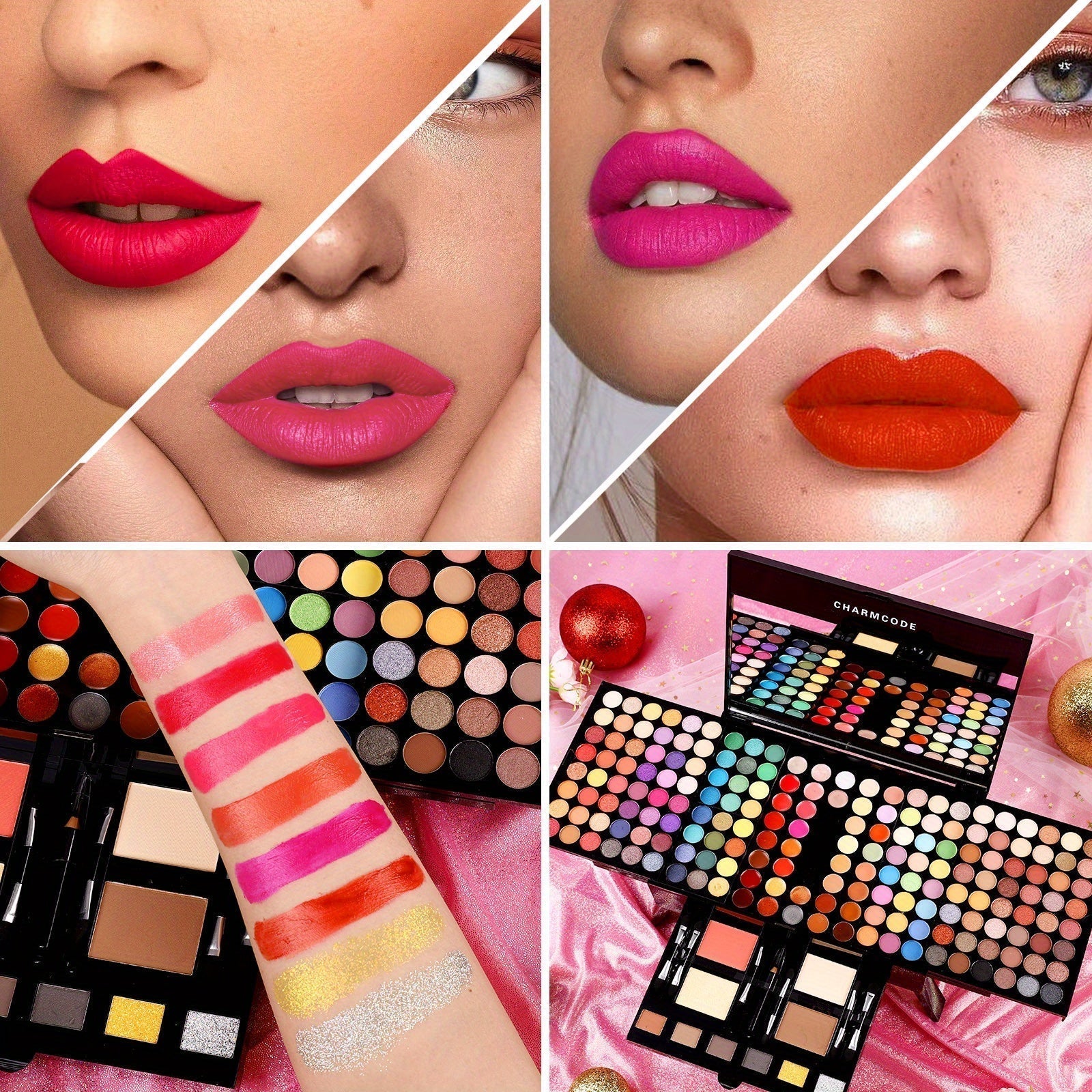 CHARMCODE 190 Colors All-in-One Makeup Palette Set with Eyeshadow, Blush, Concealer, Eyebrow & Eyeliner - 190-Color Professional Cosmetic Kit with Mirror, Brushes-like Applicators & Travel-Friendly Case - Complete Makeup Gift Tidesmit