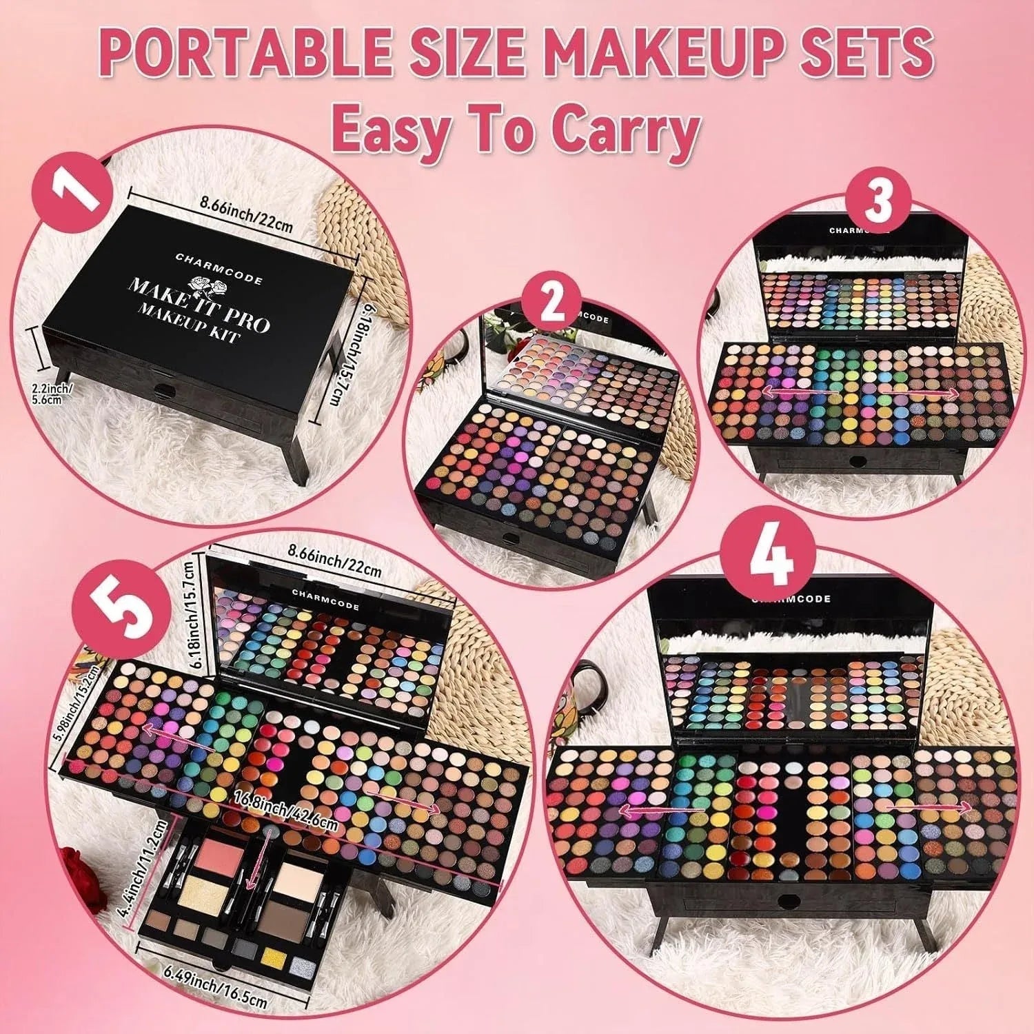 Professional Makeup Kit: 190-Color All-in-One Palette Set Professional Makeup Kits Tidesmit