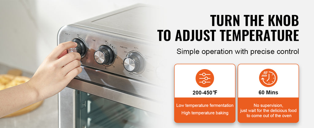 SucceBuy 18L 1700W Air Fryer Toaster Oven Stainless Steel Toaster Ovens Countertop Combo with Grill Home and Commercial Use