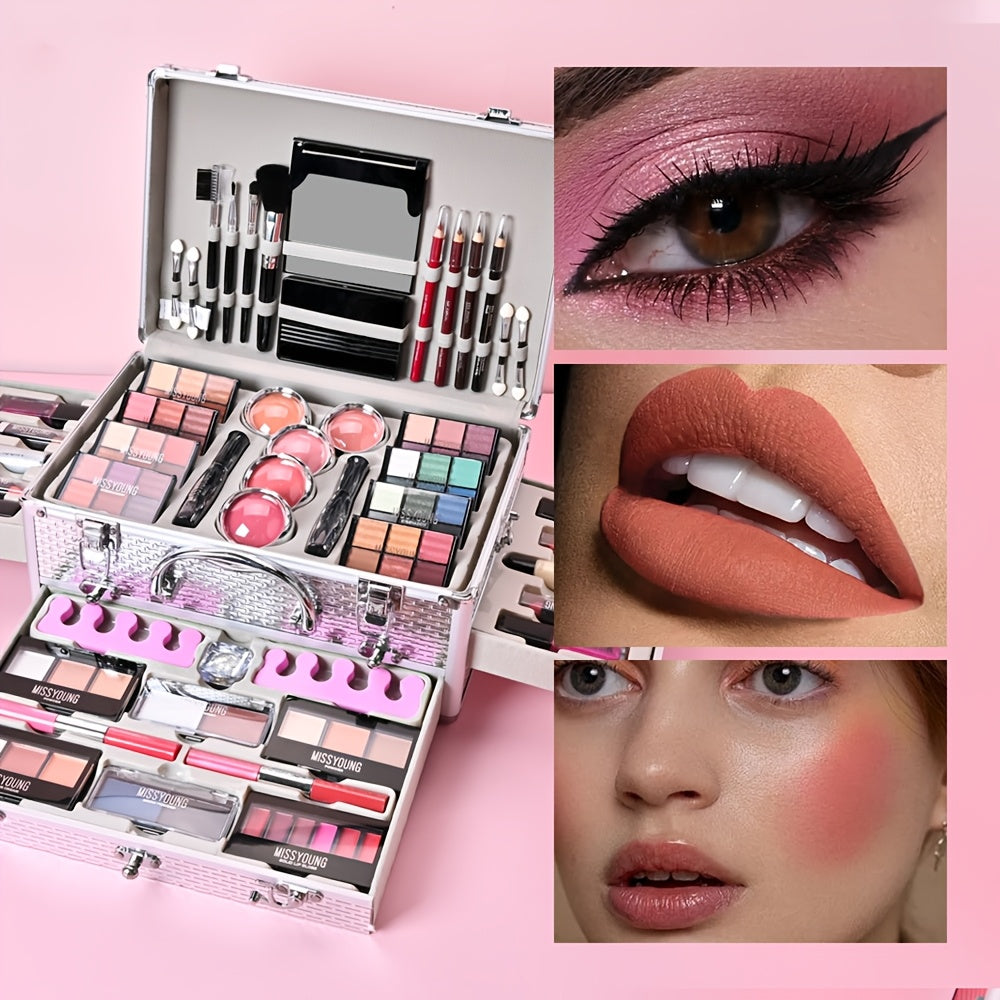Multifunctional Luxury Makeup Gift - Full Set of Makeup for Beginners and Professional Makeup Artists, Including Eyeshadow, Lipstick, Blush, Foundation, Highlighter, and Brushes | High Quality, Convenient for Holiday Gifts/Tr Tidesmit