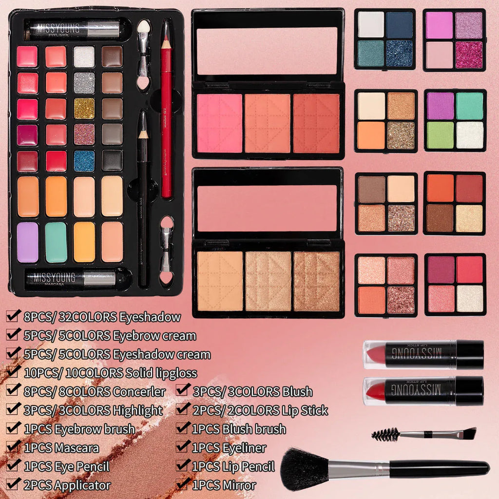 Professional Makeup Kit by Tidesmit - Travel-Ready Salon Quality Set Professional Makeup Kits Tidesmit