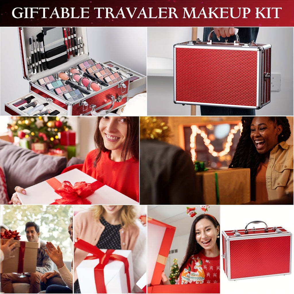 This 106pcs Luxury Cosmetics Gift Set Includes an Eyeshadow Palette, Lip Gloss Set, Lipstick, Concealer, Blush, Mascara, Eyeliner, Loose Powder Brush, And More, All Combined Into One Makeup Gift Set—Perfect for Mom, Best Fr Tidesmit