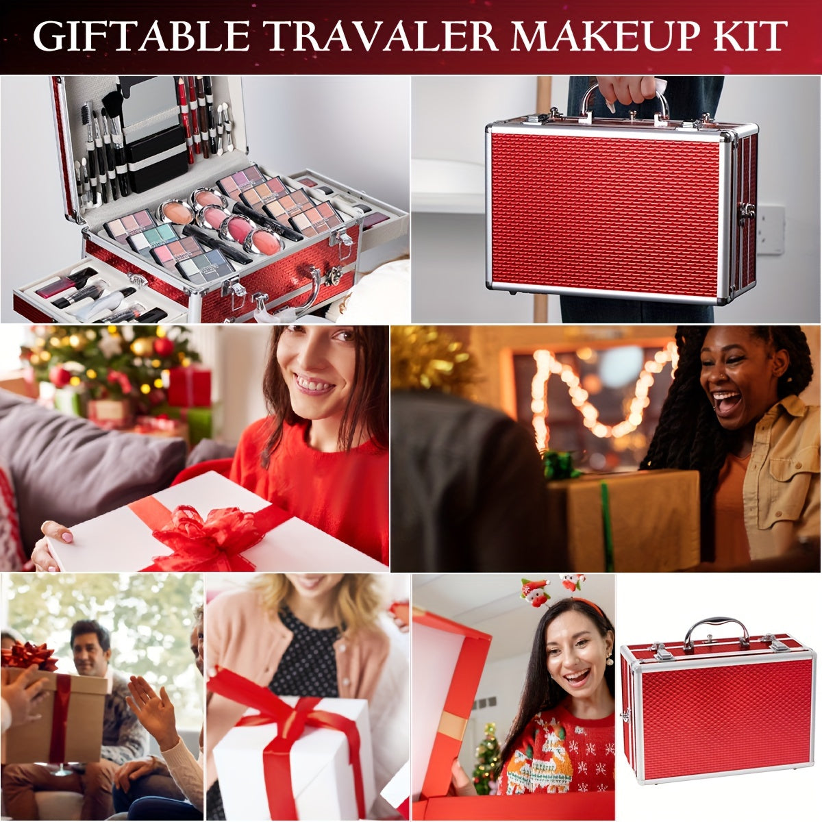 This 106pcs Luxury Cosmetics Gift Set Includes an Eyeshadow Palette, Lip Gloss Set, Lipstick, Concealer, Blush, Mascara, Eyeliner, Loose Powder Brush, And More, All Combined Into One Makeup Gift Set—Perfect for Mom, Best Fr Tidesmit