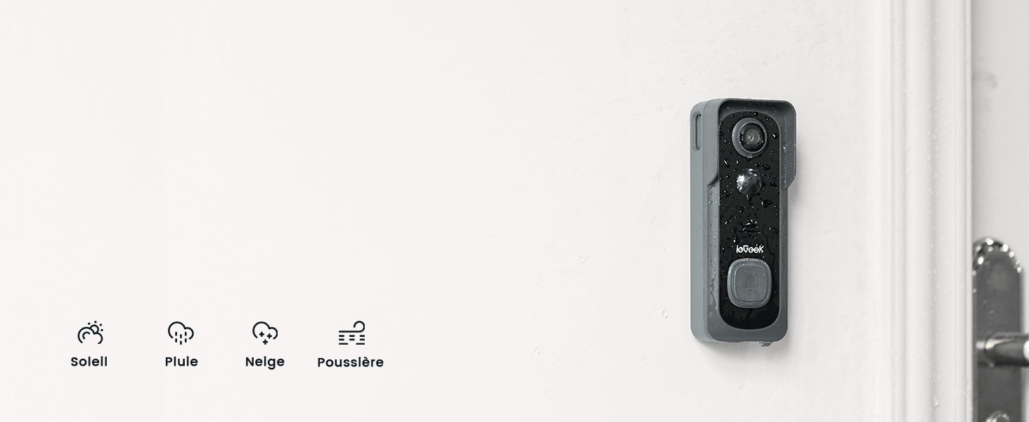 ieGeek Wireless Doorbell with Camera, 2K  Waterproof IP66, No Monthly Fees,  Two-Way Audio, Human PIR Detection,2.4G WiFi