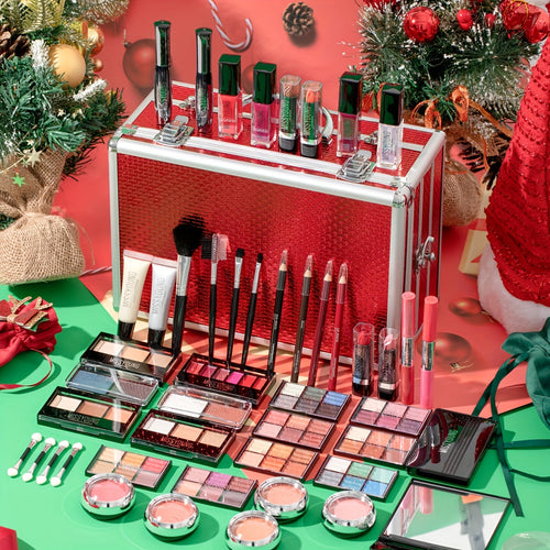 106pcs Professional Makeup Kit Complete Set with Eyeshadow Palette (warm & cool tones), Lipstick, Mascara, Lip Liner, Brushes & Applicators - Full-Size Collection for Beginners/Pros, Wedding, Photoshoot, Daily Use - Luxury Tidesmit