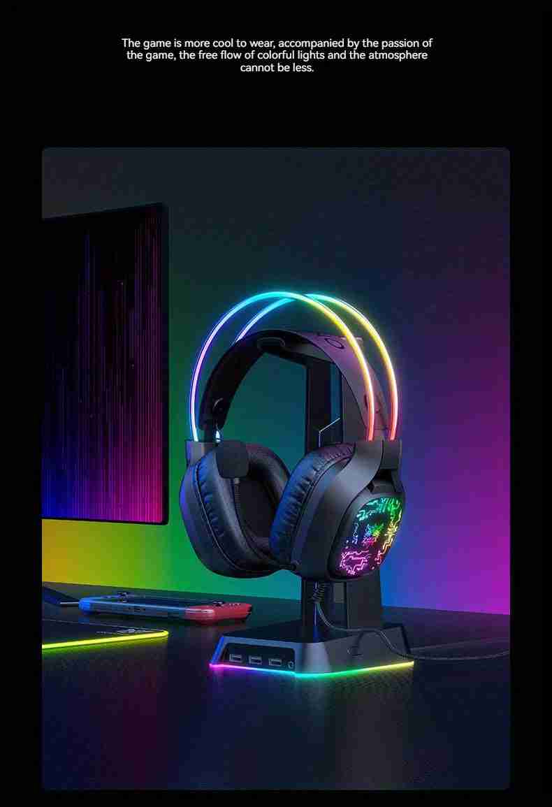 Gaming Headset with Noise-Canceling Mic - Over-Ear PC Audio Tidesmit