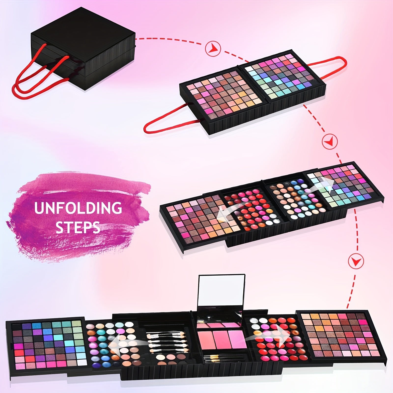 177 Colorful Makeup Palette Kit with Brushes, Lipsticks, and Eye Shadows - Matte, Satin and Natural Finish, Vibrant Mix of Cool and Warm Tones, High-Long-Lasting Formula, Perfect for Professional and Everyday Makeup, Wide Ran Tidesmit