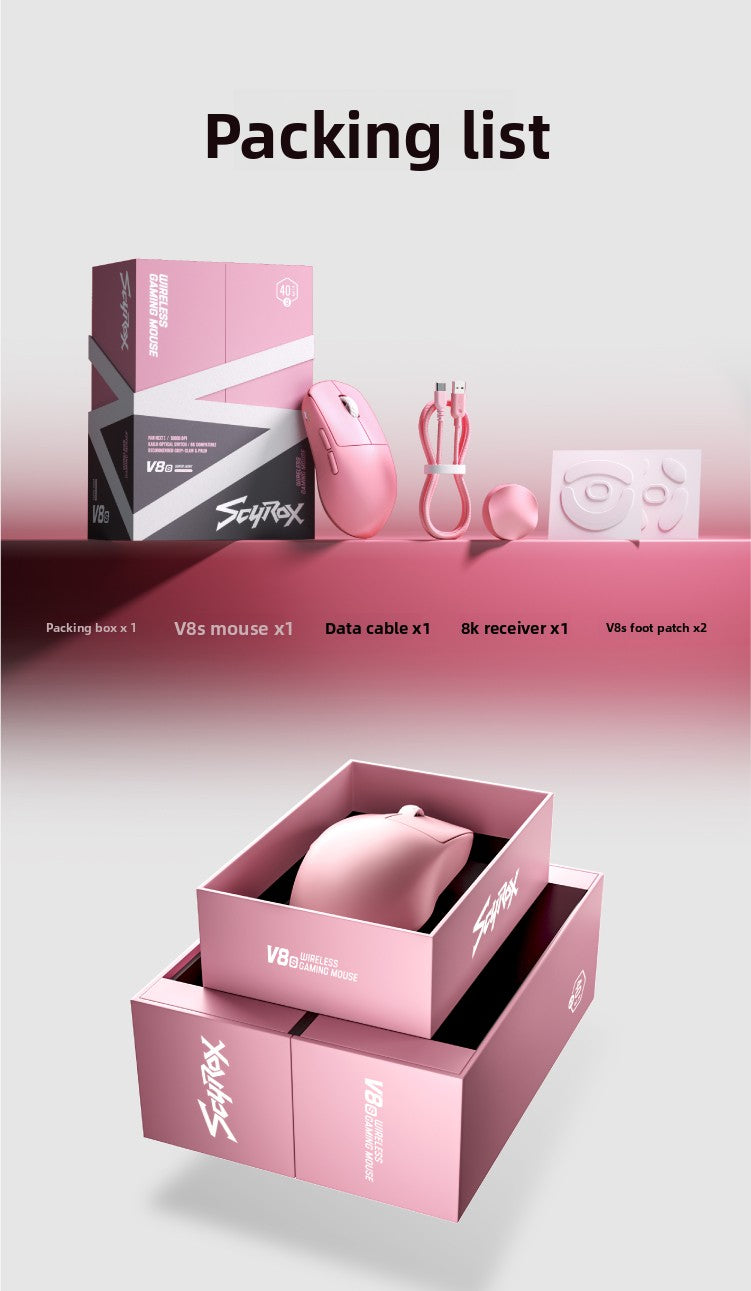 Scyrox V8S 40g Ultra-Light Wireless Gaming Mouse Tri-Mode 30000DPI PAWNEXT ONE RGB Macro FPS Esports Lightweight Mouse Gifts