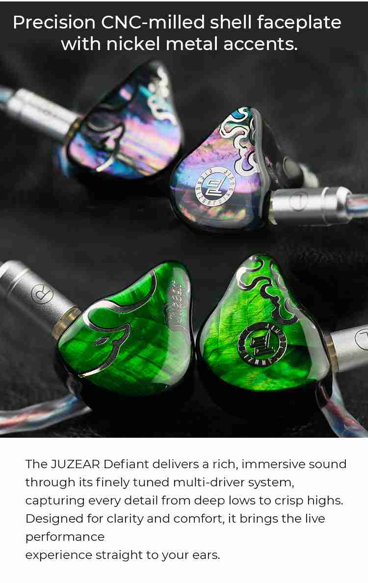 Juzear Defiant Hybrid In-Ear Monitors - 1DD+3BA Pro Studio Audio Tidesmit