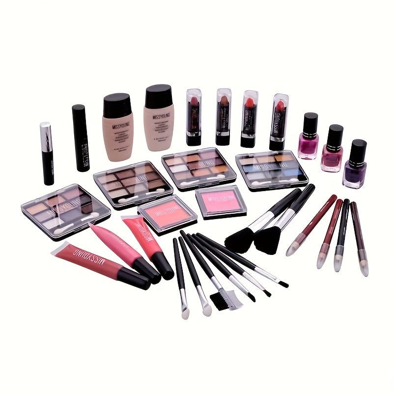 All-In-One Luxury Makeup Kit - Professional Complete Beauty Set with Highly Pigmented Eyeshadow, Blush, Highlighter, Lipstick, Brushes & More in Portable Case - Travel-Friendly One-Stop Collection for Women (Gift Box) Tidesmit